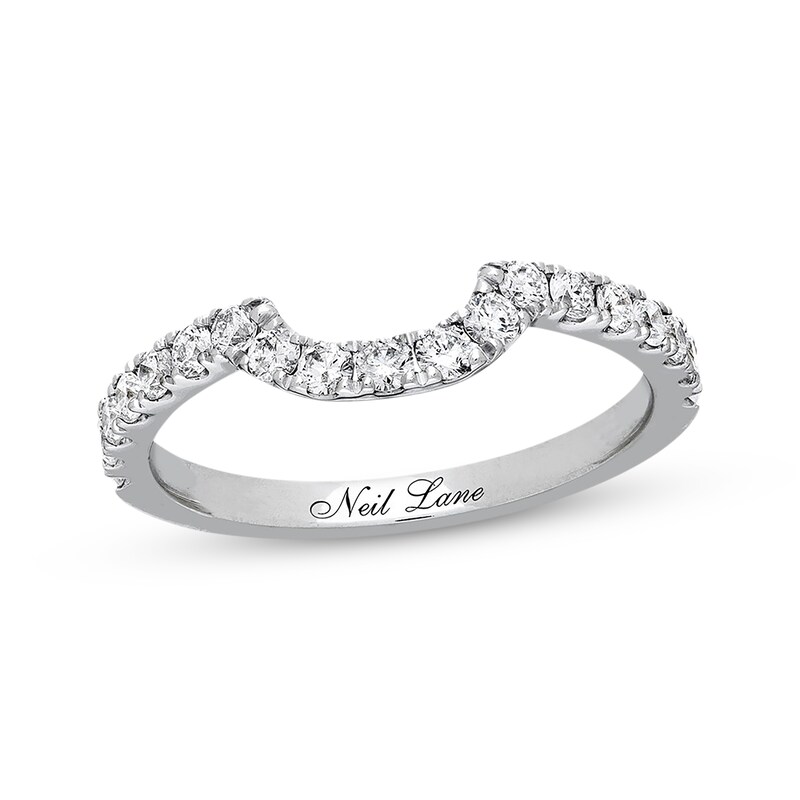 Main Image 1 of Previously Owned Neil Lane Wedding Band 1/2 ct tw Round-cut Diamonds 14K White Gold - Size 3.25