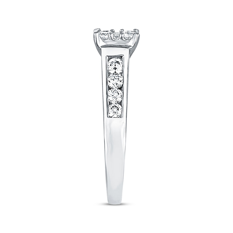 Main Image 2 of Previously Owned Diamond Engagement Ring 1 ct tw Round-cut 14K White Gold - Size 9.5
