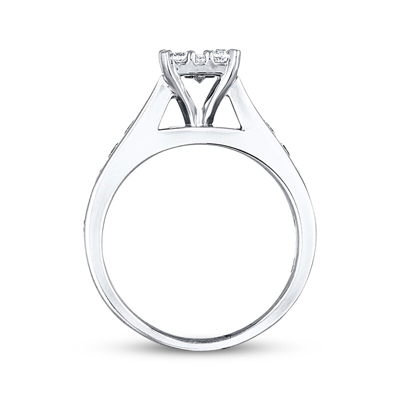 Main Image 3 of Previously Owned Diamond Engagement Ring 1 ct tw Round-cut 14K White Gold - Size 9.5