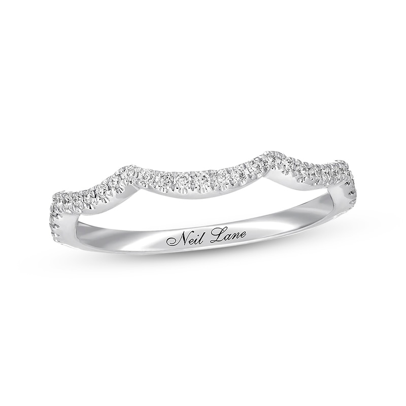 Main Image 1 of Previously Owned Neil Lane Diamond Wedding Band 1/6 ct tw Round-cut 14K White Gold - Size 4.75