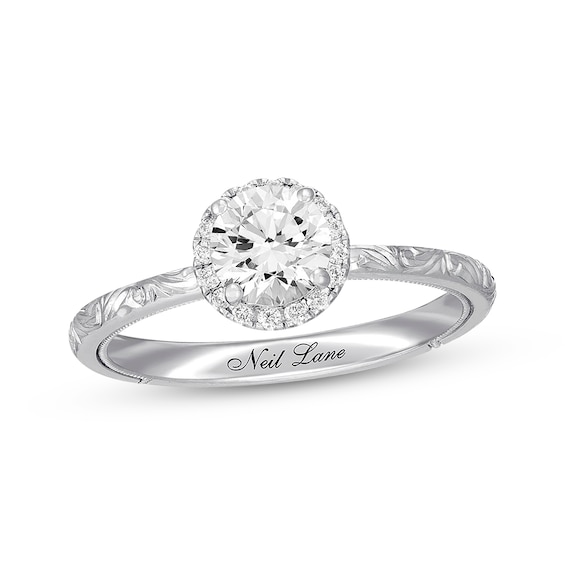 Previously Owned Neil Lane Diamond Engagement Ring 7/8 ct tw Round-cut 14K White Gold Size 10.25