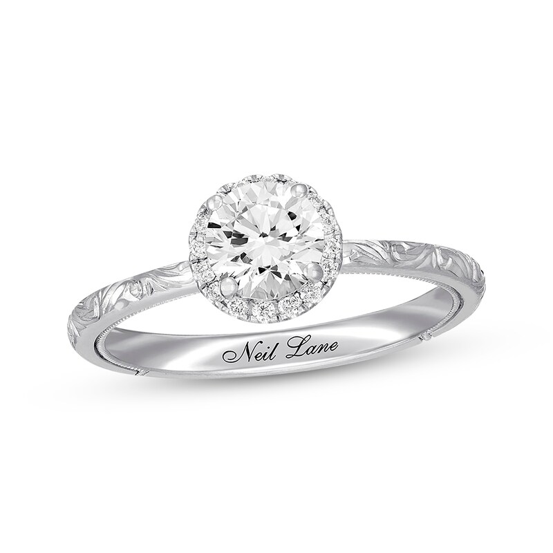Main Image 1 of Previously Owned Neil Lane Diamond Engagement Ring 7/8 ct tw Round-cut 14K White Gold Size 10.25