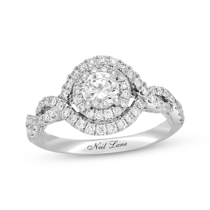 Main Image 1 of Previously Owned Neil Lane Diamond Engagement Ring 1 ct tw Round 14K White Gold Size 4.75