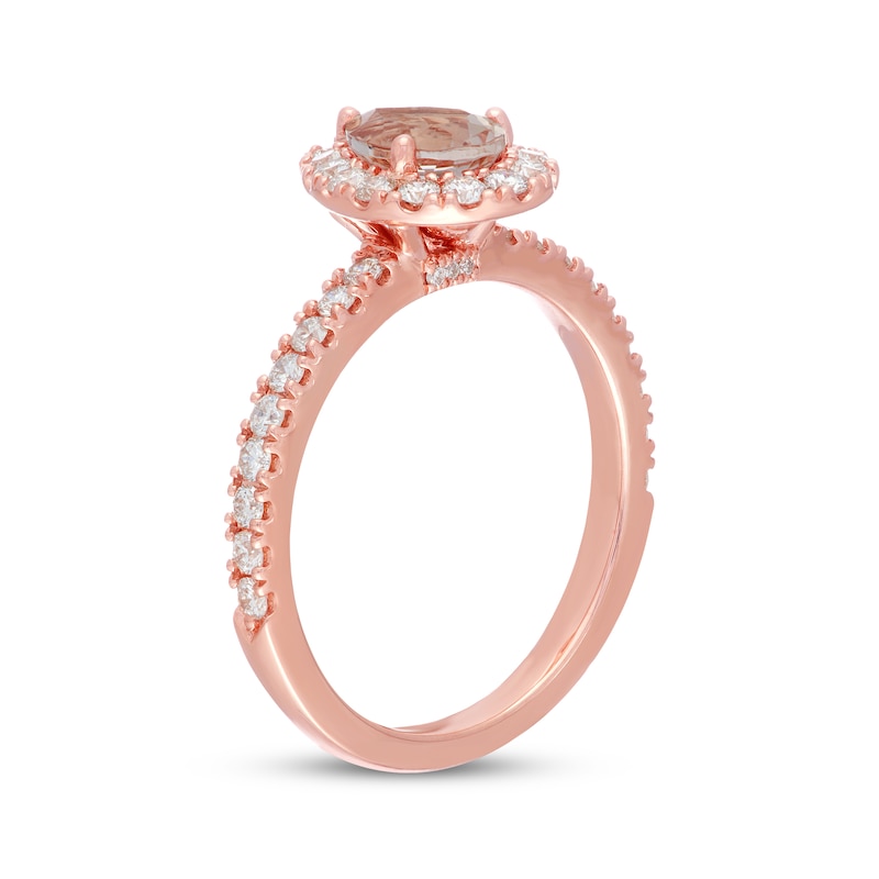 Main Image 2 of Previously Owned Neil Lane Morganite Engagement Ring 5/8 ct tw Pear & Round-cut 14K Rose Gold Size 11