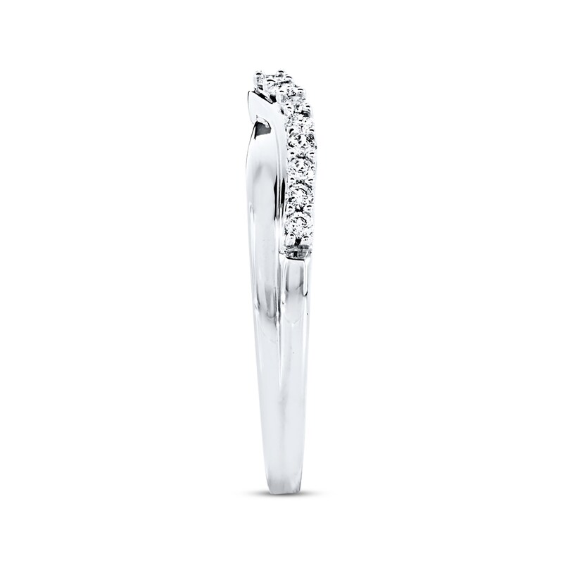 Main Image 3 of Previously Owned Diamond Wedding Band 1/4 ct tw Round-cut 14K White Gold - Size 4.75