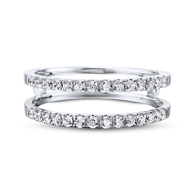 Main Image 3 of Previously Owned Diamond Enhancer Ring 1/2 ct tw Round-cut 14K White Gold Size 4