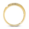 Thumbnail Image 2 of Previously Owned Men's 3-Stone Diamond Wedding Band 1/10 ct tw 10K Yellow Gold - Size 13