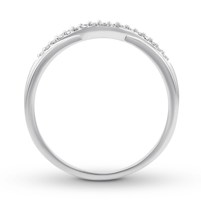 Main Image 2 of Previously Owned Diamond Enhancer Ring 1/10 ct tw 14K White Gold Size 4.25