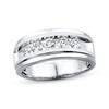 Thumbnail Image 1 of Previously Owned Men's Diamond Wedding Band 1 ct tw Round-cut 10K White Gold - Size 13