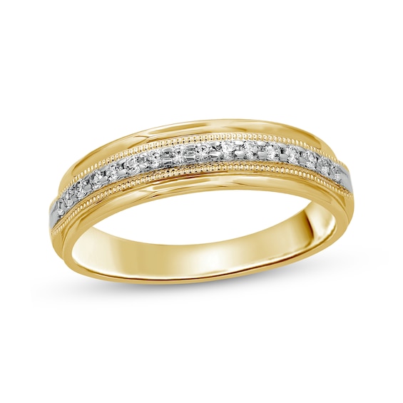 Previously Owned Men's Diamond Wedding Band 1/2 ct tw Round-cut 10K Yellow Gold Size 13.75