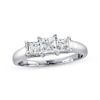 Previously Owned Three-stone Diamond Anniversary Ring Princess-cut 1 ct tw 14K White Gold/Platinum