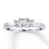 Thumbnail Image 1 of Previously Owned Engagement Ring 1/2 ct tw Princess-cut 14K White Gold - Size 10