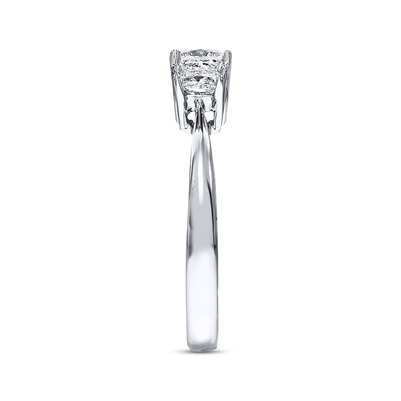 Main Image 2 of Previously Owned THE LEO Diamond 3-Stone Engagement Ring 1 ct tw Princess-cut 14K White Gold - Size 4.5