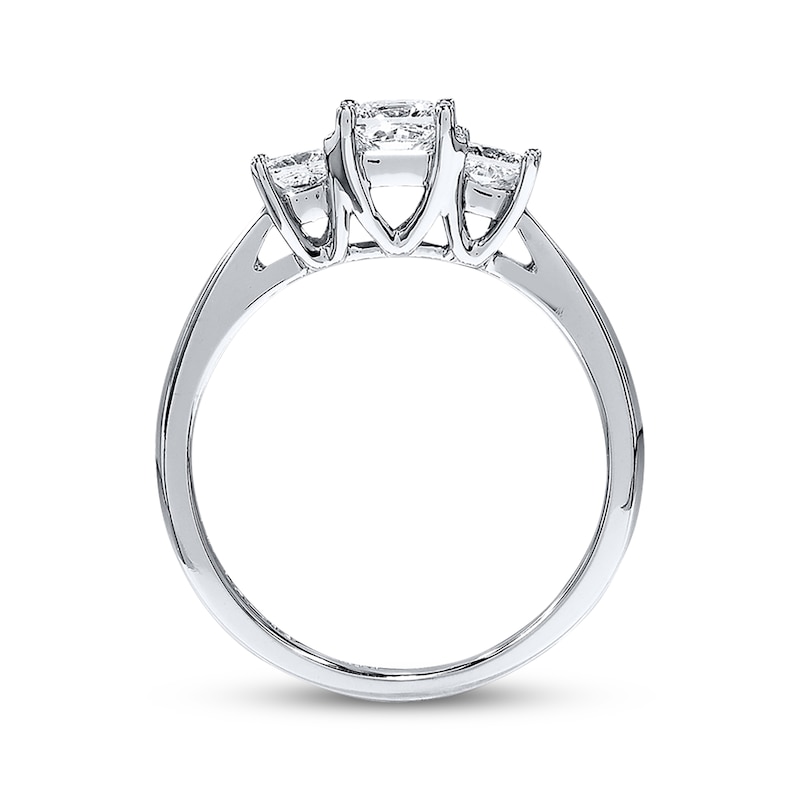 Previously Owned THE LEO Diamond 3-Stone Engagement Ring 1 ct tw Princess-cut 14K White Gold - Size 4.5