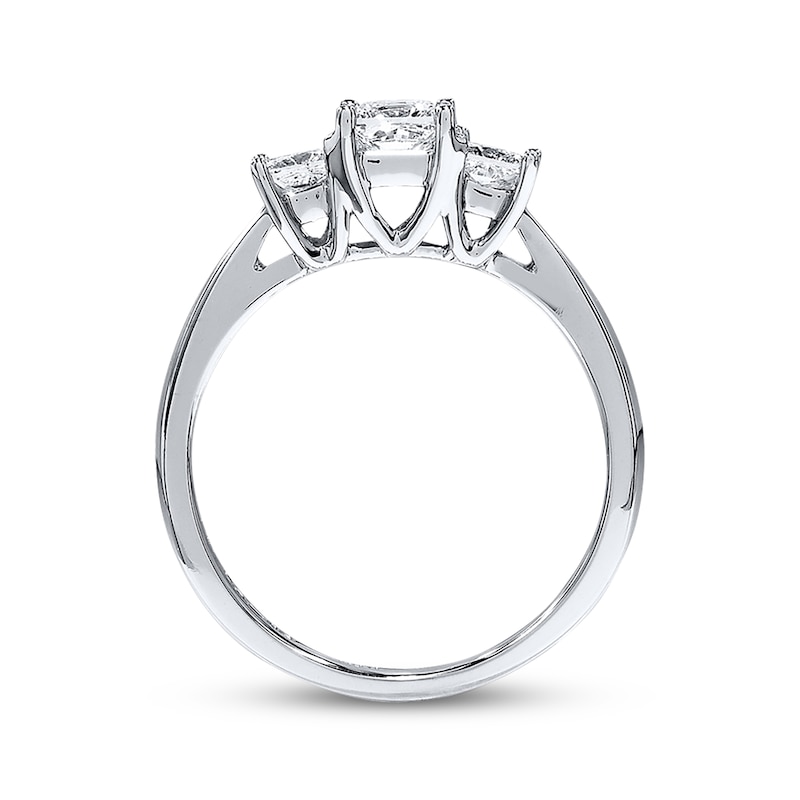 Main Image 3 of Previously Owned THE LEO Diamond 3-Stone Engagement Ring 1 ct tw Princess-cut 14K White Gold - Size 4.5