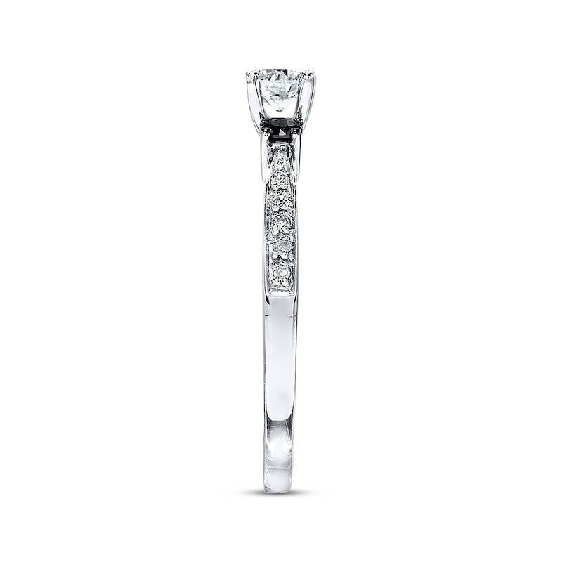 Previously Owned Black & White Diamond Engagement Ring 3/8 ct tw 10K White Gold