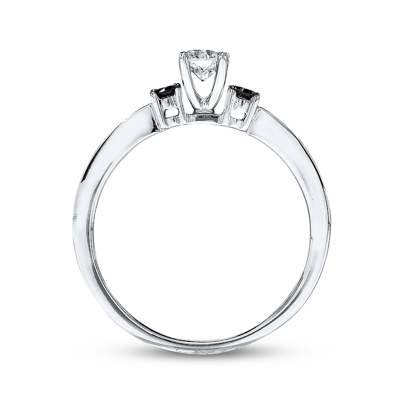 Previously Owned Black & White Diamond Engagement Ring 3/8 ct tw 10K White Gold