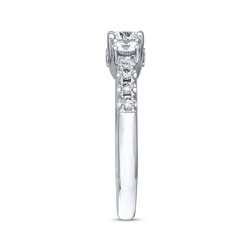 Previously Owned THE LEO Diamond 3-Stone Engagement Ring 1 ct tw 14K White Gold
