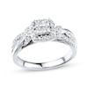 Thumbnail Image 1 of Previously Owned Diamond Engagement Ring 1/2 ct tw Princess & Round 10K White Gold Size 3.5
