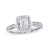Thumbnail Image 0 of Previously Owned Diamond Engagement Ring 3/8 ct tw Baguette & Round-cut 14K White Gold