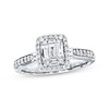 Thumbnail Image 1 of Previously Owned Diamond Engagement Ring 3/8 ct tw Baguette & Round-cut 14K White Gold Size 4
