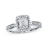 Thumbnail Image 1 of Previously Owned Diamond Engagement Ring 3/8 ct tw Baguette & Round-cut 14K White Gold Size 10