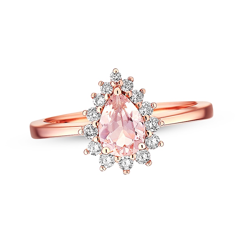 Previously Owned Morganite Engagement Ring 1/4 ct tw Diamonds 14K Rose Gold