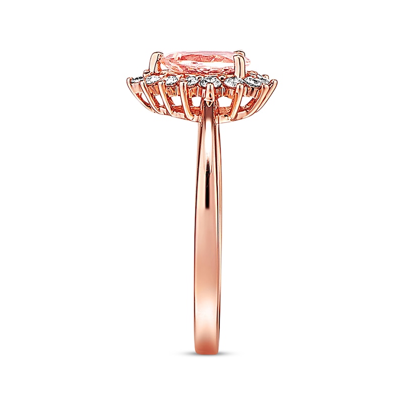 Previously Owned Morganite Engagement Ring 1/4 ct tw Diamonds 14K Rose Gold