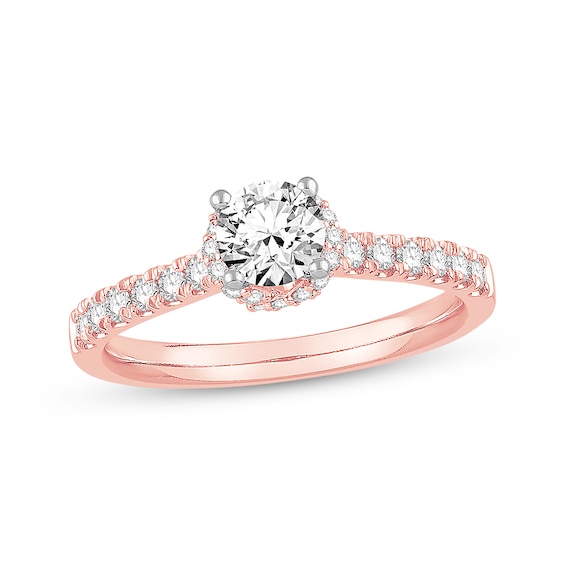 Previously Owned Diamond Engagement Ring 7/8 ct tw Round-cut 14K Rose Gold Size 9.25