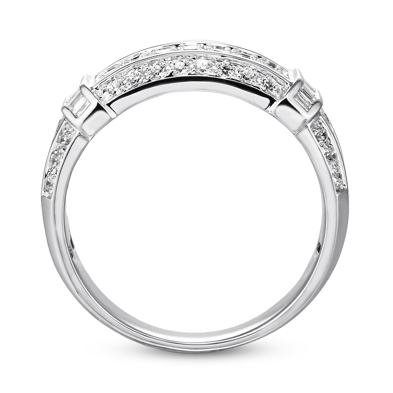 Previously Owned Men's Diamond Band 1-1/2 ct tw Round-cut 10K White Gold - Size 12.5