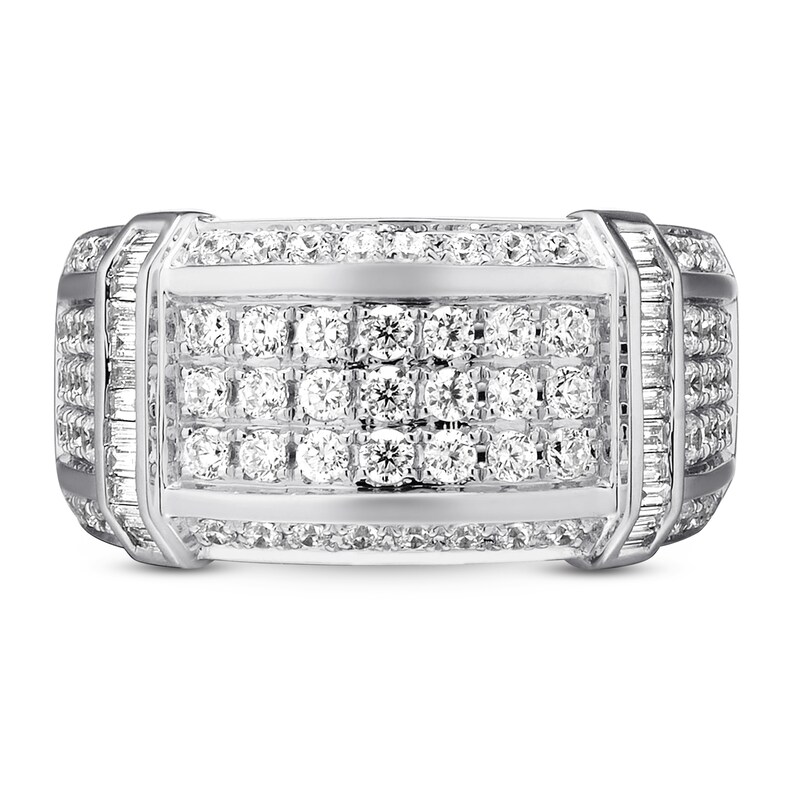Previously Owned Men's Diamond Band 1-1/2 ct tw Round-cut 10K White Gold - Size 12.5