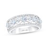 Thumbnail Image 1 of Previously Owned THE LEO First Light Diamond Anniversary Ring 1 ct tw Princess & Round-cut 14K White Gold Size 10.5