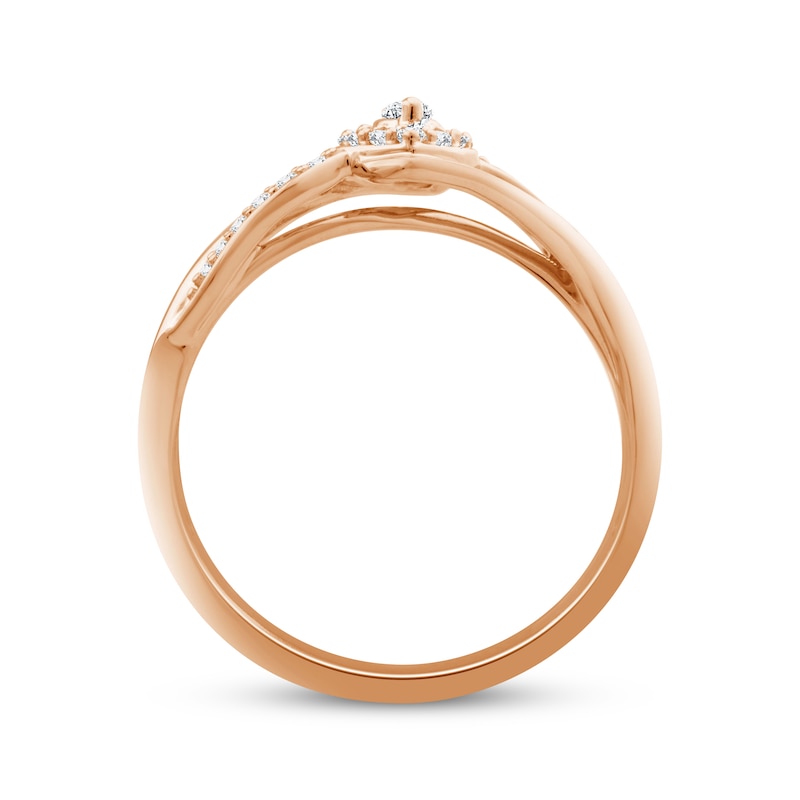 Main Image 2 of Previously Owned Diamond Ring 1/4 ct tw Marquise/Round 10K Rose Gold Size 10.5