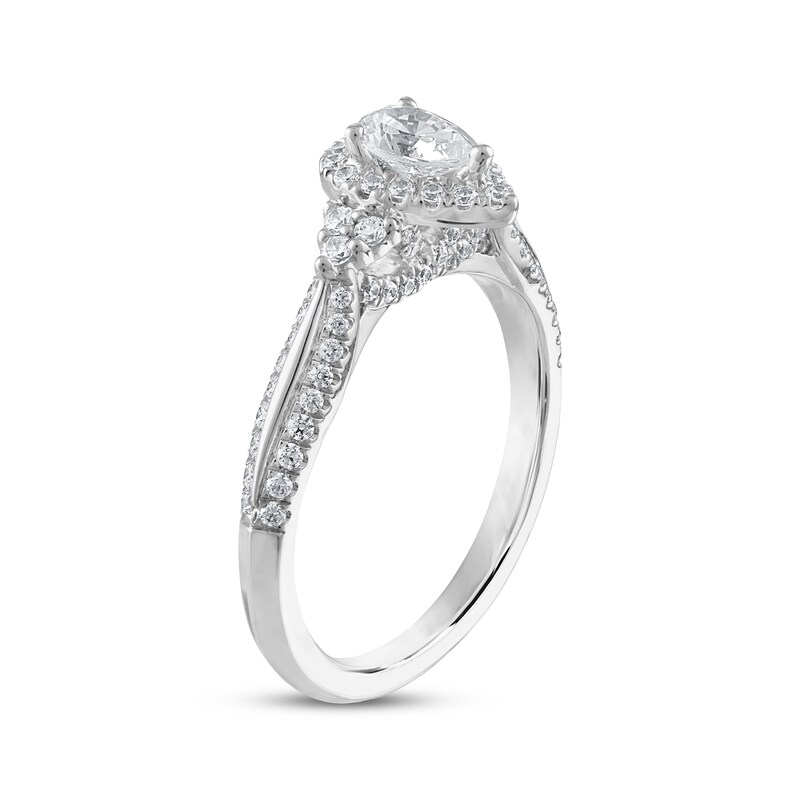 Previously Owned Diamond Engagement Ring 3/4 ct tw Pear-shaped 14K White Gold