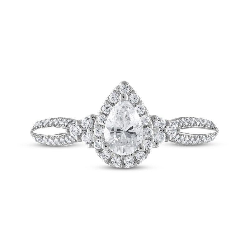 Previously Owned Diamond Engagement Ring 3/4 ct tw Pear-shaped 14K White Gold