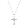 Thumbnail Image 1 of Previously Owned Diamond Cross Necklace 1/3 ct tw Round-cut 10K White Gold