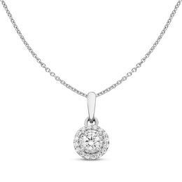 Previously Owned Diamond Necklace 1/4 ct tw Round-cut 10K White Gold