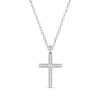Thumbnail Image 1 of Previously Owned Diamond Cross Necklace 1/2 ct tw Round-cut 10K White Gold