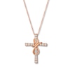 Thumbnail Image 0 of Previously Owned Le Vian Diamond Cross Necklace 1/2 ct tw 14K Strawberry Gold 18"