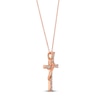 Thumbnail Image 1 of Previously Owned Le Vian Diamond Cross Necklace 1/2 ct tw 14K Strawberry Gold 18"
