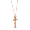 Thumbnail Image 2 of Previously Owned Le Vian Diamond Cross Necklace 1/2 ct tw 14K Strawberry Gold 18"