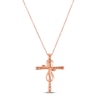 Thumbnail Image 2 of Previously Owned Le Vian Diamond Cross Necklace 1/2 ct tw 14K Strawberry Gold 18"
