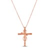 Thumbnail Image 3 of Previously Owned Le Vian Diamond Cross Necklace 1/2 ct tw 14K Strawberry Gold 18"