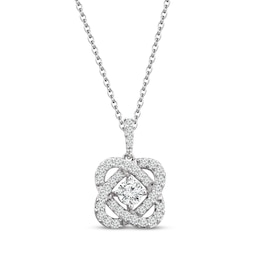 Previously Owned Center of Me Diamond Necklace 1 ct tw 14K White Gold 18"