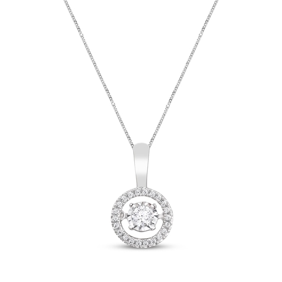 Previously Owned Unstoppable Love Necklace 1/4 ct tw Round-cut Diamond 10K White Gold 19"