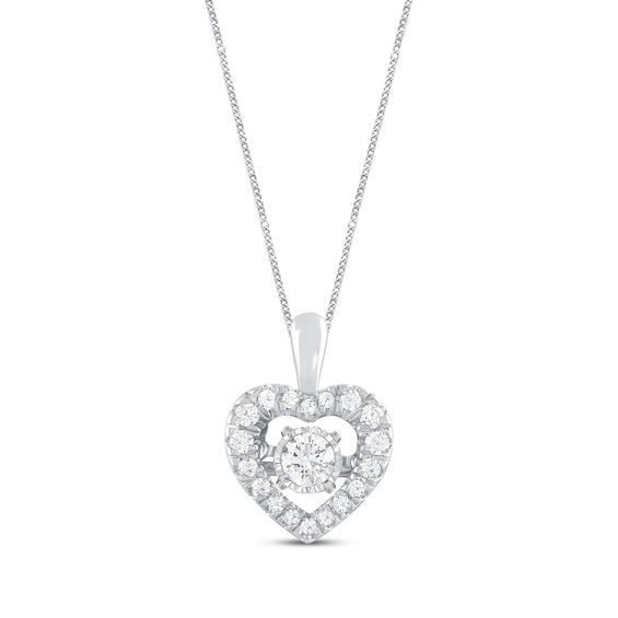 Previously Owned Unstoppable Love Diamond Heart Necklace 1/3 ct tw Round-cut 10K White Gold 19"