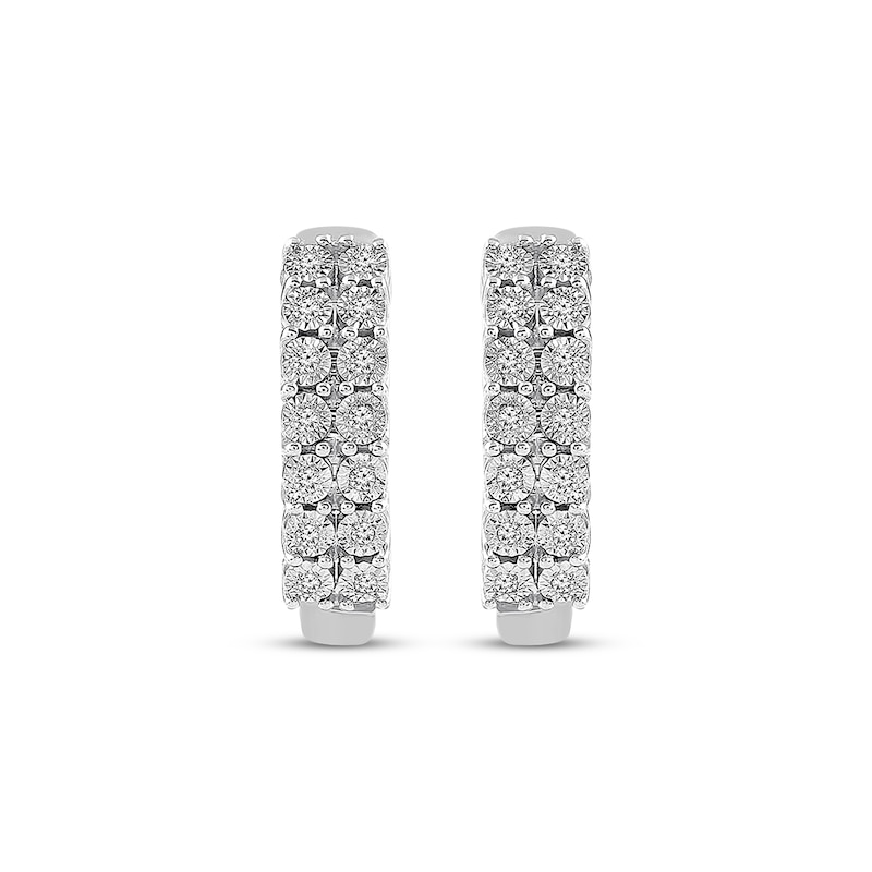 Previously Owned Diamond Hoop Earrings 1/10 ct tw Round-cut Sterling Silver