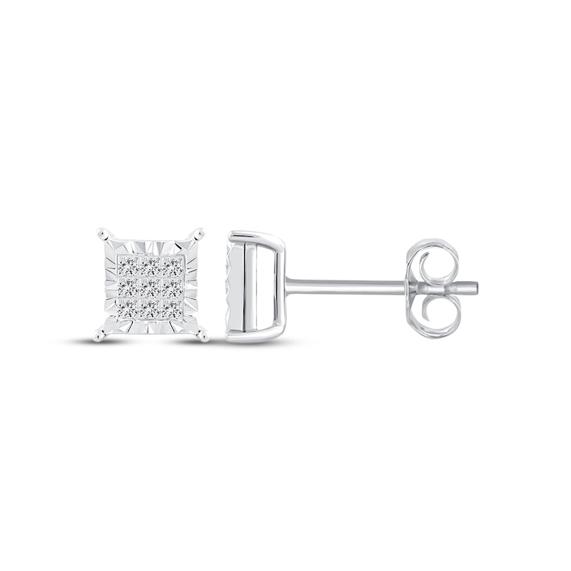 Main Image 1 of Previously Owned Diamond Earrings 1/4 ct tw Princess-cut 10K White Gold