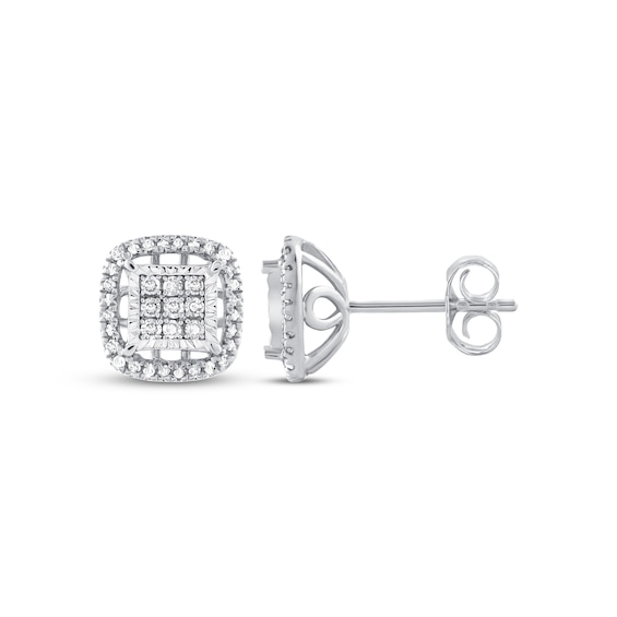 Previously Owned Stud Earrings 1/4 ct tw Round-cut Diamond Sterling Silver