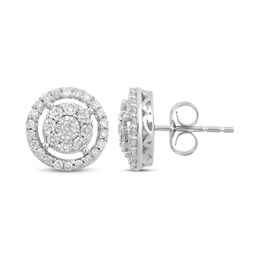 Previously Owned Round-cut Diamond Stud Earrings 1/2 ct tw 10K White Gold